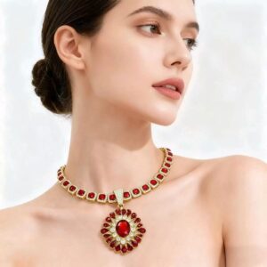 Evening Gown Ruby & Full Diamond Choker