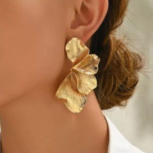 Gilded Petal Statement Earrings
