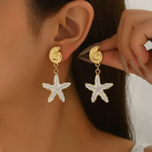 Starfish & Shell Vacation Drop Earrings