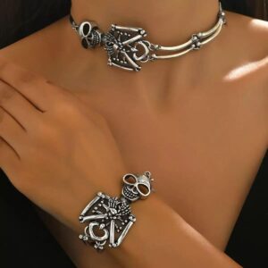 Dark Punk Skull Jewelry Set