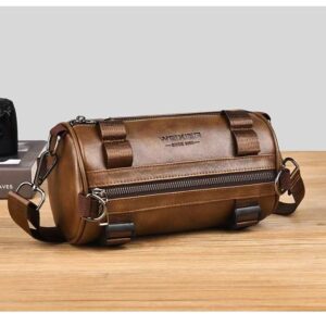 Men's Stylish Casual Cylinder Crossbody Bag 