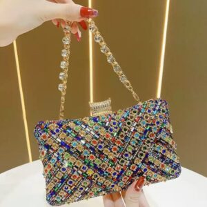 Evening Gown Socialite Rhinestone Clutch Bag, Formal Dinner Purse