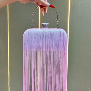 Fringe Rhinestone Banquet Clutch Bag