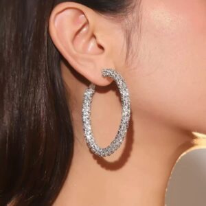 Luxury Sparkling Rhinestone Circle Earrings