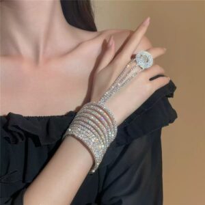 Luxury Crystal Bracelet & Ring Hand Chain
