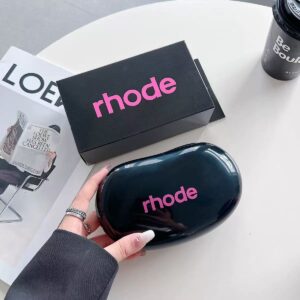 Rhode Pebble Silicone Portable Earphone Pouch with Lipstick & Lip Gloss Set